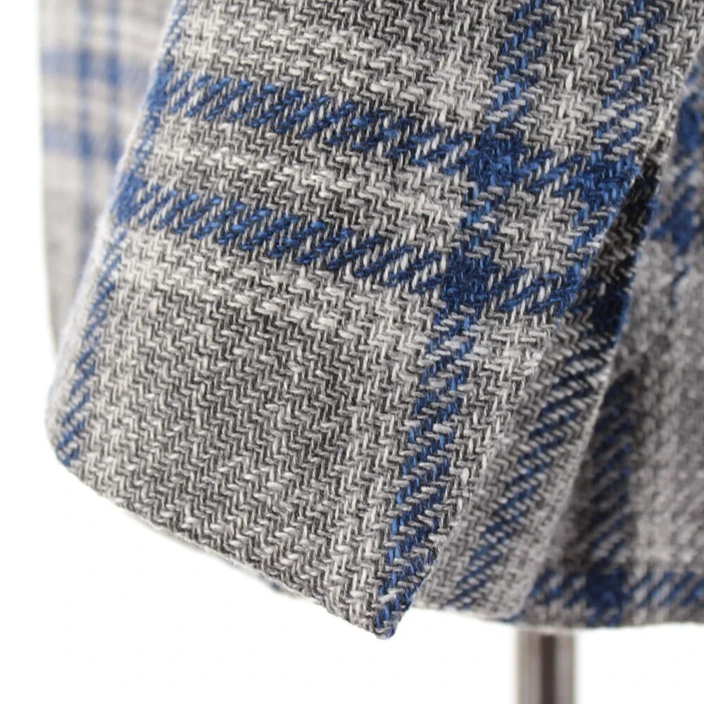 Sartorio Kiton NWT Wool Blend Sport Coat Size 48R (38R US) Gray w/ Blue & White